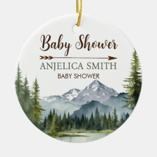 Lass der Adventure Begin Forest Rustic Baby Shower Keramik Ornament