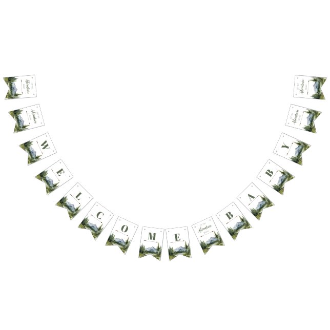 Lass der Adventure Begin Forest Rustic Baby Shower Wimpelkette (Alle)