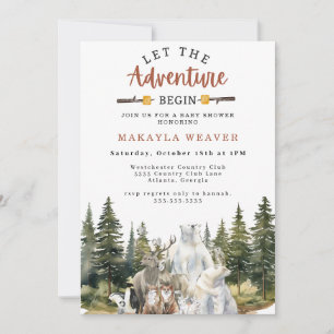Lass der Adventure Begin Woodland Baby Shower Einladung