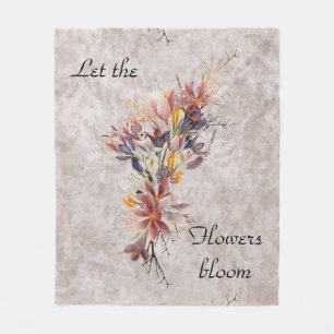 Lass der Blume Bloom Earth Tone Fleece Blanket