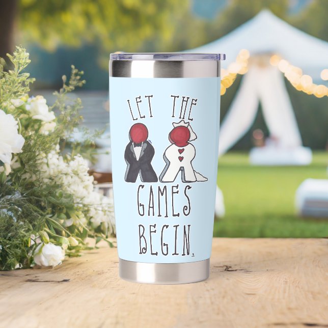 Lass der Games Begin Meeple Wedding Art Thermobecher (Hochzeit)
