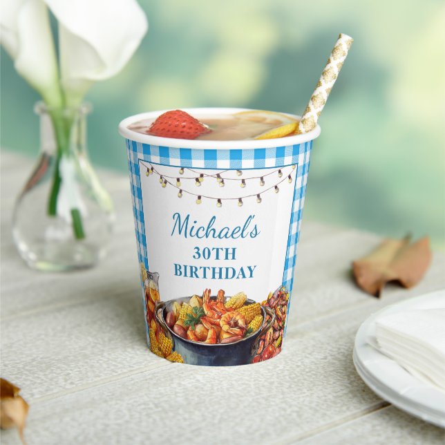 Lass der guten Zeiten kochen Meeresfrüchte Geburts Pappbecher (In Situ)