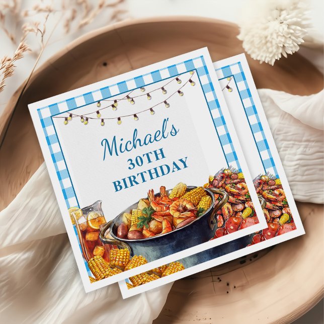 Lass der guten Zeiten kochen Meeresfrüchte Geburts Serviette (Von Creator hochgeladen)