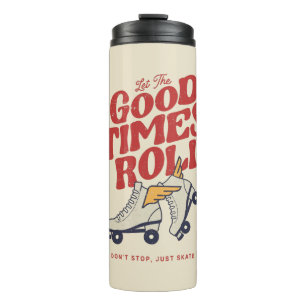 LASS DER GUTEN ZEITEN ROLL 80er RETRO ROLLER SKATE Thermosbecher