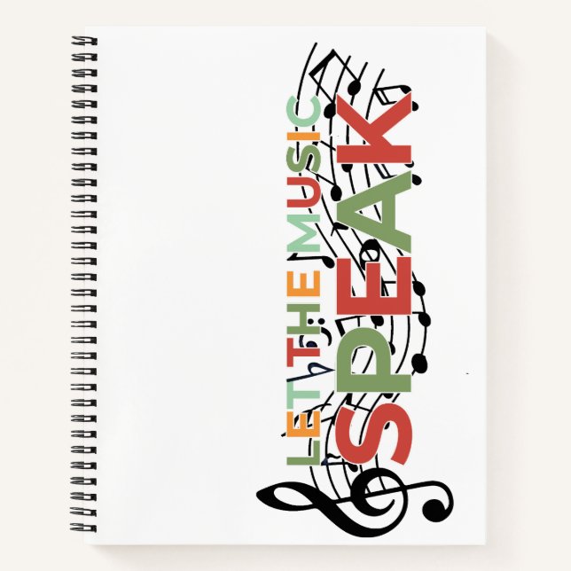 Lass der Musiksprache, Musiknotizen Notizbuch (Vorderseite)