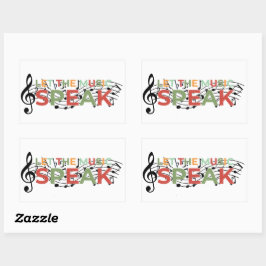 Lass der Musiksprache, Musiknotizen Rechteckiger Aufkleber