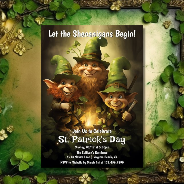 Lass der Shenanigans Begin St. Patrick's Day Party Einladung (Front - Let the Shenanigans Begin St. Patrick's Day Party Invitation)