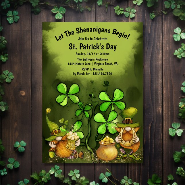 Lass der Shenanigans Begin St. Patrick's Day Party Einladung (Front - Let the Shenanigans Begin St. Patrick's Day Party Invitation)