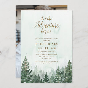 Lass des Abenteuers Begin Forest Foto Retirement Einladung