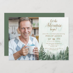 Lass des Abenteuers Begin Forest Foto Retirement Einladung