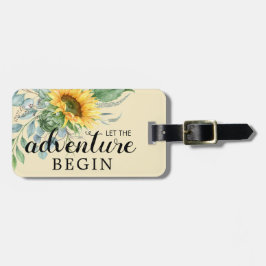Lass des Abenteuers Begin Sonnenblumengrün Gepäckanhänger