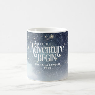 Lass des Abenteuers Begin Starry Night Celestial Kaffeetasse