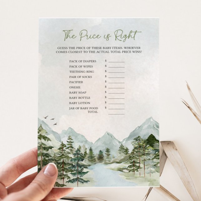 Lass des Adventure Begin Baby Price is Right Game (Let the Adventure Begin Baby Shower Game)