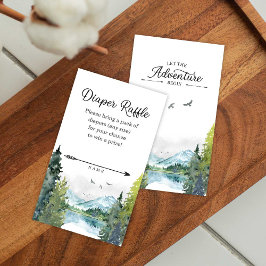 Lass des Adventure Begin Baby Shower Diaper Raffle Begleitkarte