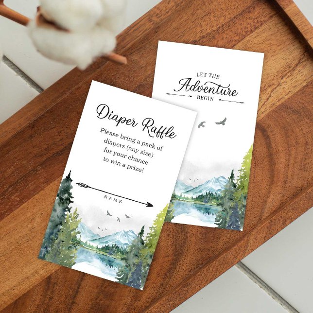Lass des Adventure Begin Baby Shower Diaper Raffle Begleitkarte (Von Creator hochgeladen)