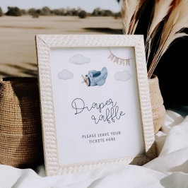 Lass des Adventure Begin Baby Shower Diaper Raffle Poster