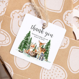 Lass des Adventure Begin Baby Shower Square Geschenkanhänger