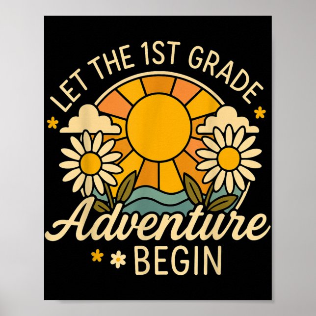 Lass des ersten Abenteuers beginnt Retro Sun Back  Poster (Vorne)