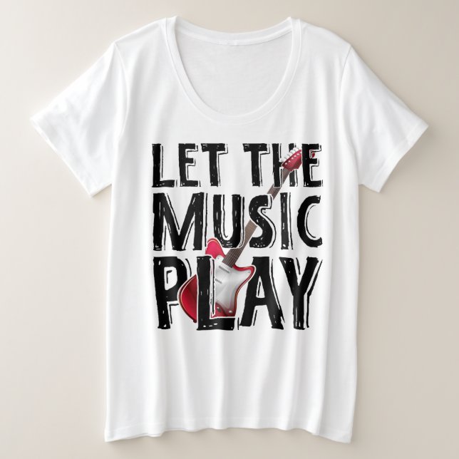 Lass des Musikspiels Electric Guitar Große Größe T-Shirt (Design vorne)