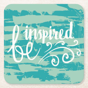 Lass dich inspirieren rechteckiger pappuntersetzer