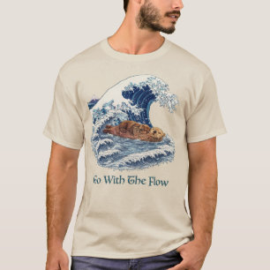 Lass dich treiben, Seeotter Große Welle Japanisch T-Shirt