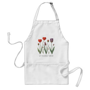 Lass dich wachsen Florale Herz Tulpen Kunst Schürze