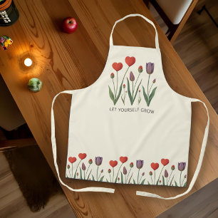 Lass dich wachsen Florale Herz Tulpen Kunst Schürze