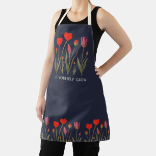 Lass dich wachsen Florale Herz Tulpen Kunst Schürze