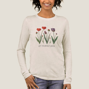 Lass dich wachsen Florales Herz Tulpen Kunst Tri-Blend Shirt