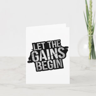 Lass Die Gewinne beginnen Gym Bodybuilding Fitness Karte