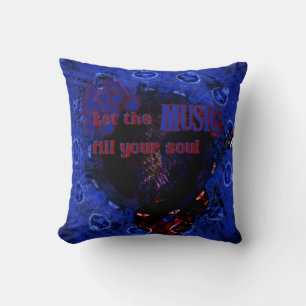 Lass die Musik Füllen Sie Ihr Soul Blue Pillow Kissen