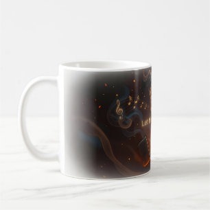 🎸 Lass die Musik mit der glühenden Flamme Gitarre Kaffeetasse