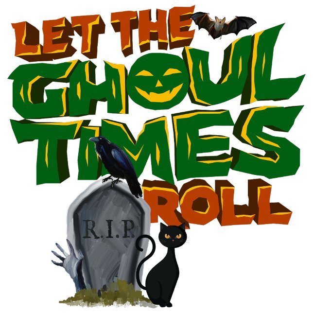 Lass die Rolle der ghoul time. Poster (Spectral figures dance in the haunted moonlight.)