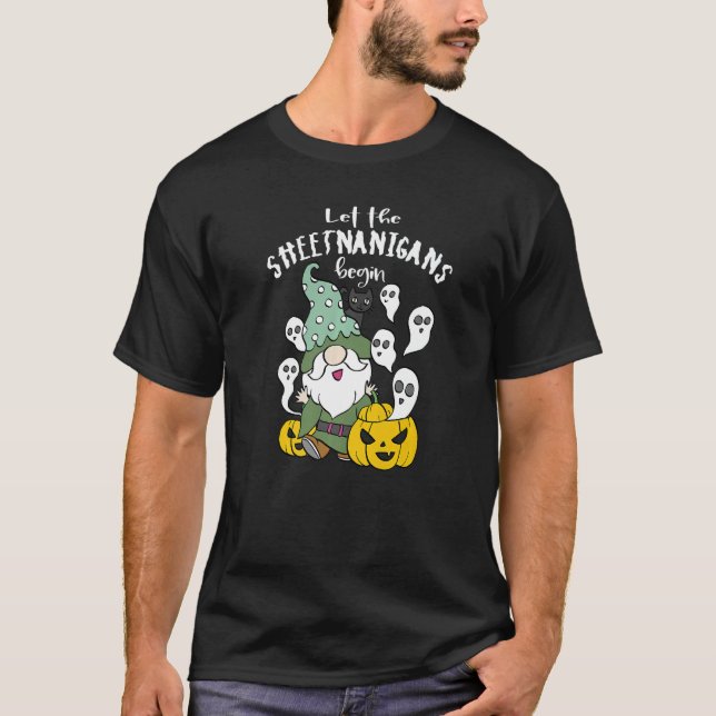 Lass die Sheetnanigans beginnen glücklich Hallowee T-Shirt (Vorderseite)