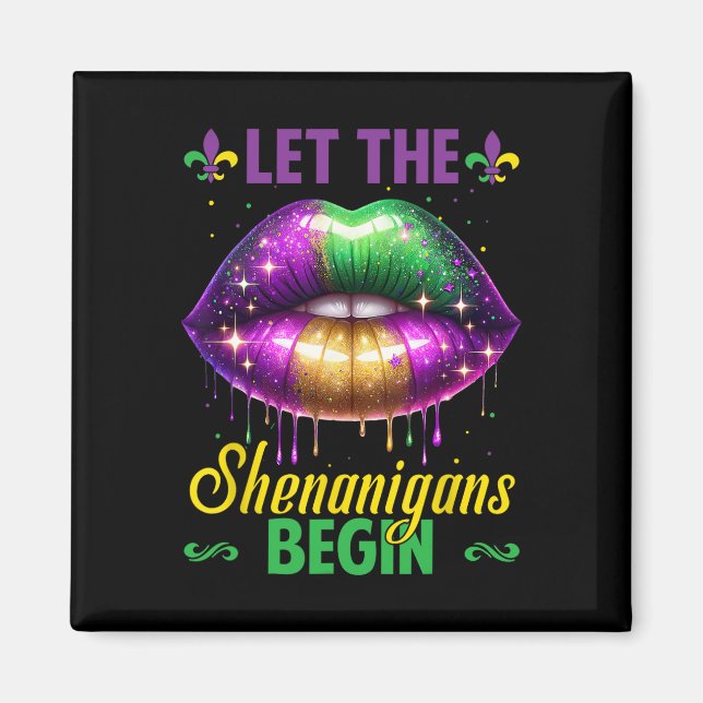 Lass die Shenanigans Begin Mardi Gras Lips Kinder  Magnet (Vorne)
