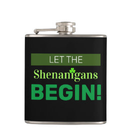 Lass die Shenanigans Begin Vinyl Wrapped Flask Flachmann