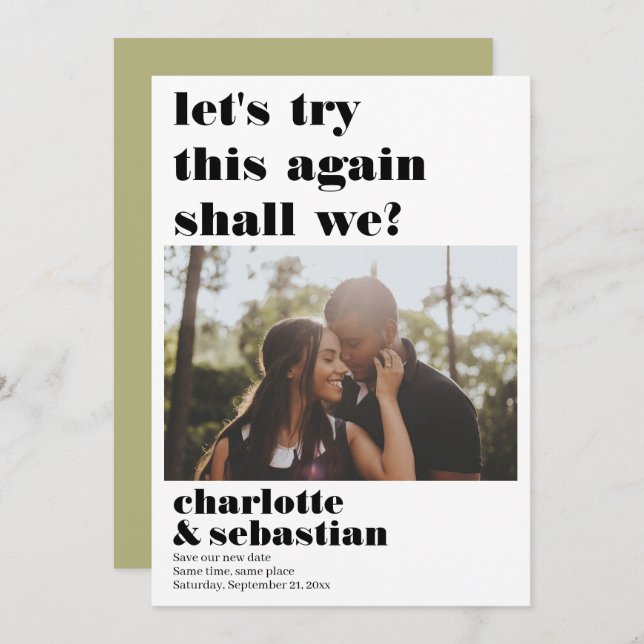 Lass dieses Foto erneut Save the Date (Vorne/Hinten)