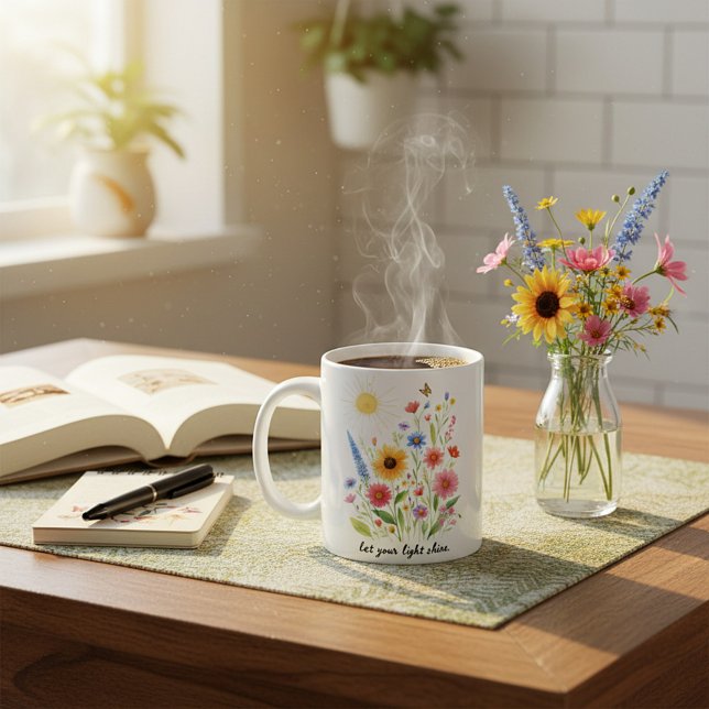 Lass dir Blume und Sonne personalisiert Kaffeetasse (Von Creator hochgeladen)
