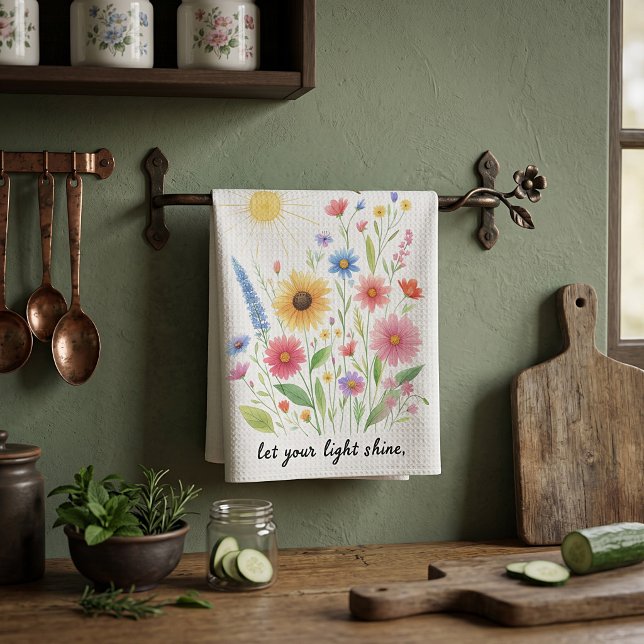 Lass dir helle Blume und Sonne Geschirrtuch (Von Creator hochgeladen)