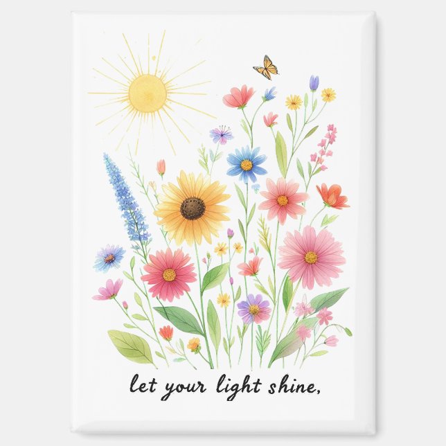Lass dir helle Blume und Sonne Magnet (Vorderseite)