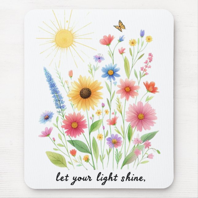 Lass dir helle Blume und Sonne Mousepad (Vorne)