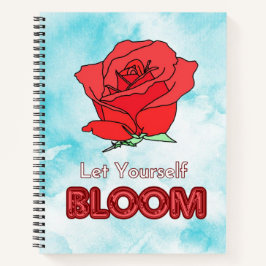 Lass dir selbst Rote Rose Kunst Notizbuch