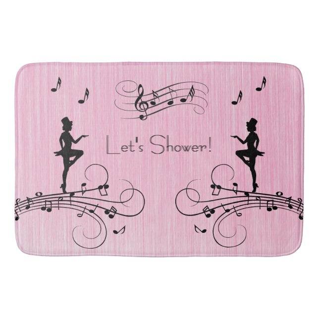 Lass Duschmusik Design Pink Badematte (Vorderseite)