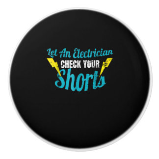 Lass einem Elektro-Karo Ihre Shorts Funny Keramikknauf
