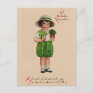 Lass Erin Denken Sie an den Vintagen St. Patrick's Postkarte