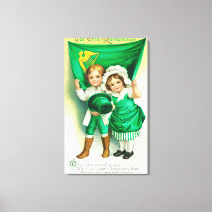 Lass Erin Remember Couple mit einer Flagge Leinwanddruck