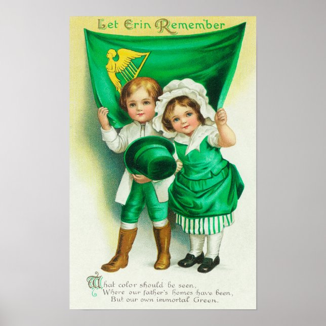 Lass Erin Remember Couple mit einer Flagge Poster (Vorne)