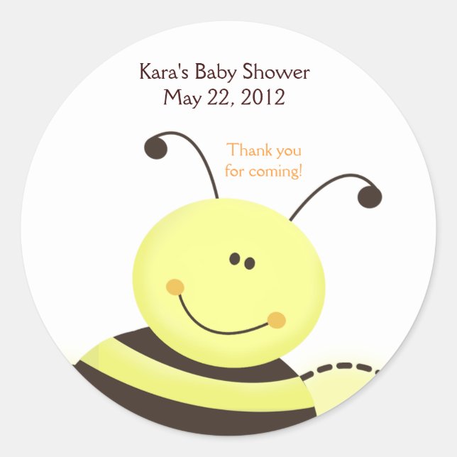 Lass es Bee Bumble Bee Baby Shower Fevor Sticker (Vorderseite)