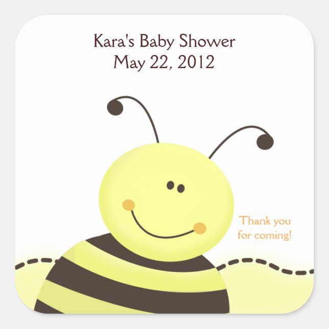 Lass es Bee Bumble Bee SQUARE Bevorzugung Sticker (Vorderseite)