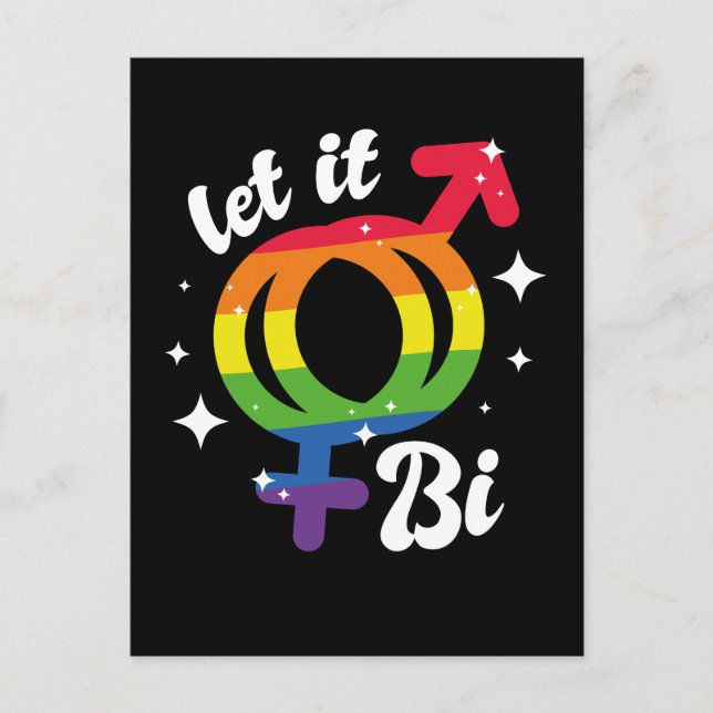 Lass es Bi Pride Postkarte (Vorderseite)